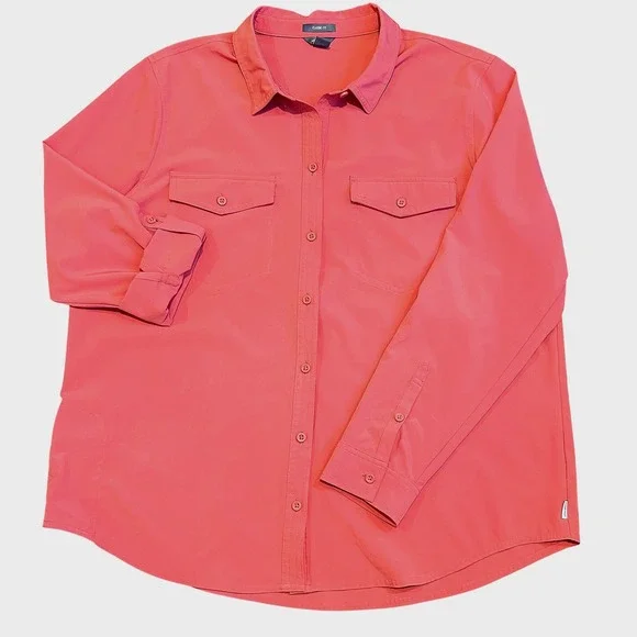 Eddie Bauer Womens Long Sleeve Departure Shirt Button Down Active Lightweight XL - Picture 2 of 15